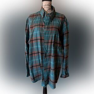 Men’s LANDS End XXL Woodland Plaid flannel shirt NWT